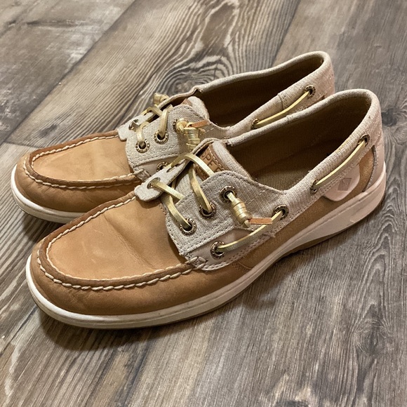 Sperry Top Sider Memory Foam Gold Laced Shoes Women’s 6.5 - Picture 3 of 8